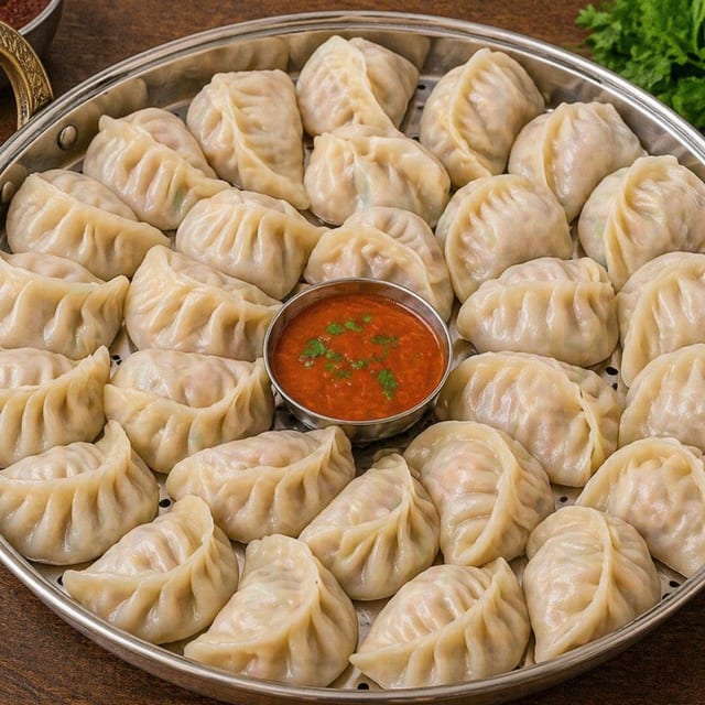 Chicken Momo Tray.